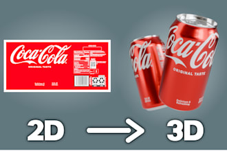 apply your label to a 3d model and photoreal render