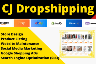 do cj dropshipping to shopify ecommerce ebay and etsy product listing
