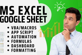 do excel spreadsheet, google sheets, vba, macro, formulas, scripts