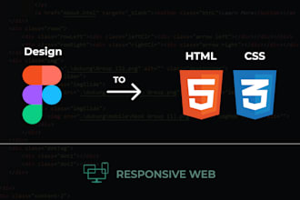 convert web design in figma to HTML, CSS