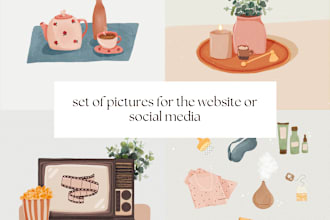 draw soft and aesthetic illustration for your business