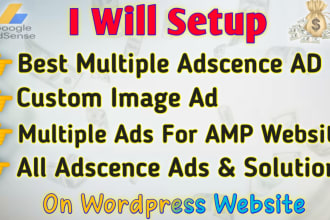setup adsense ads, customized ads for the wordpress website