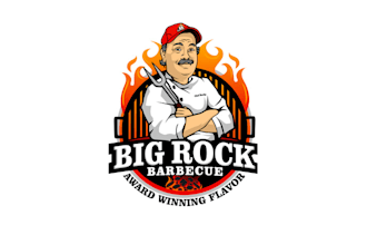 create a beautiful rock BBQ logo design