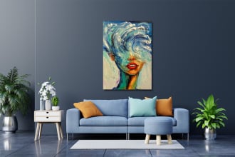 make realistic canvas wall art mockups