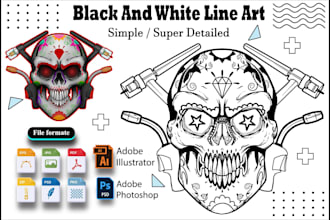 draw amazing detail vector line art for your image