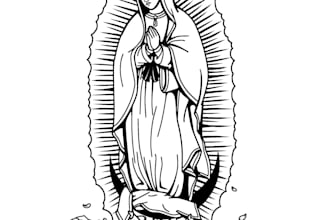 create digital line art of saints, and other catholic religious figures