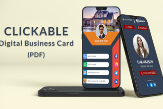 design non web clickable digital business card or vcard