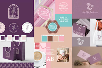 design creative feminine hand drawn logo and brand guides
