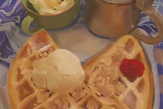draw realistic details of food and drink illustration