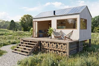 design high end tiny house adu or glamping pod with sips