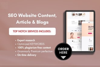 be your SEO website content writer, article, and blog writer