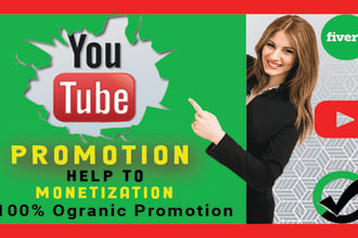 do organic promotion for youtube channel monetization