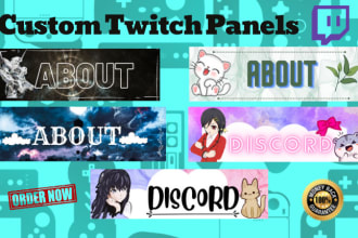 create twitch panels, emotes, logo, and overlays