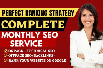 do complete monthly SEO service for ranking your website on google first page