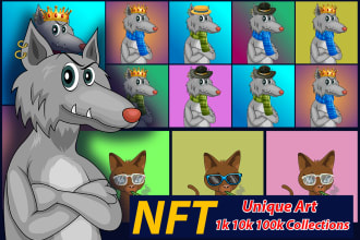 create unique nft art with generate 1k, 10k, 100k, collections