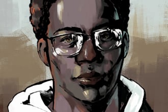 paint a disco elysium style portrait