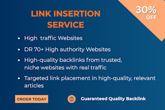 do niche edit dr70 backlinks on real traffic websites