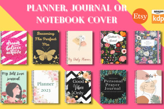 design high quality custom planner, journal or notebook cover for you