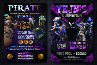 create an epic gaming flyer for twitch,  and esports tournament