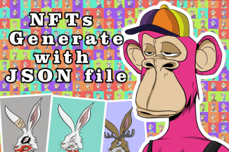 generate 10k rare unique nfts with metadata json file