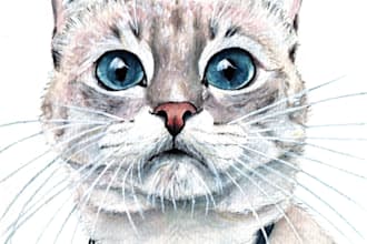 create hand painted watercolor pet portraits