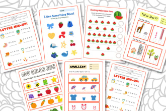 create kids worksheets, activity workbooks for kids