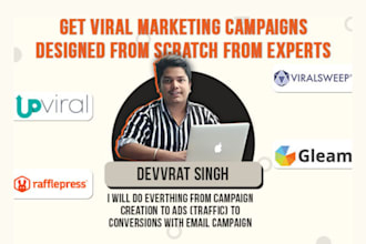design upviral gleam or viralsweeps giveaway campaigns for lead generation