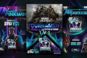 design an attractive game flyer and banner for twitch event