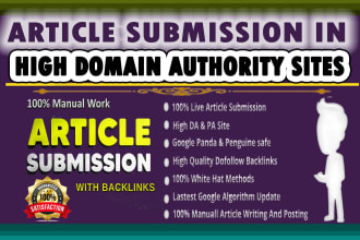 do 50 unique article submission backlinks on da40 sites