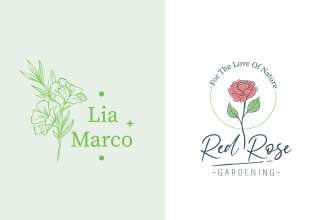 design feminine botanical and modern hand drawn logo