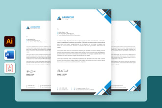 design professional letterhead and business card in editable word format