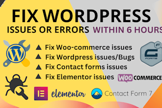 fix wordpress, contact forms, and woocommerce issues perfectly