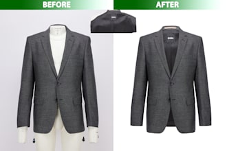 ghost mannequin or neck joint and wrinkle reduce service