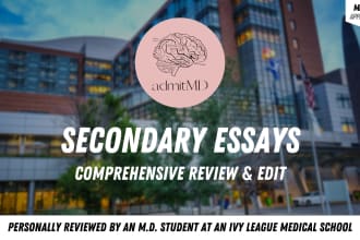 review and edit your medical school secondary essay as a t5 student