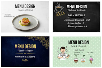design digital menu, digital menu board or animated menu