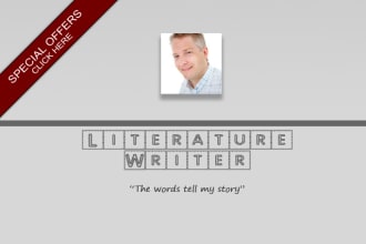write Literature or Fiction UNIQUE chapters or ebooks