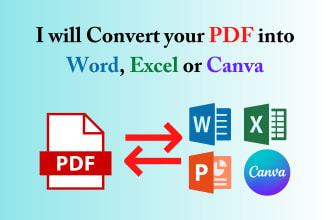 convert your PDF into word, excel or canva
