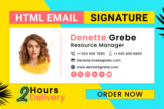 make a clickable HTML email signature for outlook, gmail, mac