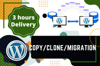 migrate or transfer, backup wordpress website in 3 hours
