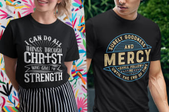 do christian t shirt design or urban, jesus, bible verse typography t shirt