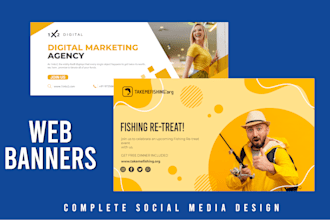 design a website banner, header, social media cover