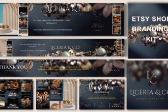 design an expressive etsy shop banner, covers, logo,etsy shop kit for etsy shop