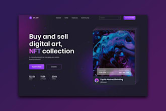 nft art website or nft landing page in react