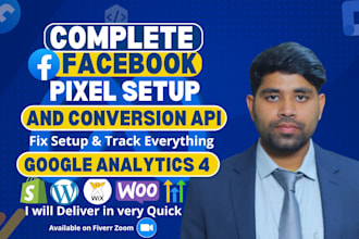 setup meta facebook pixel conversion API server side tracking google analytics 4