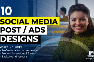 design social media posts and banner ads for facebook, instagram or linkedin