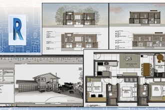 revit bim 3d model and revit 2d floor plan drawings