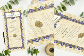 design nikkah certificate nikkah contract nikah nama