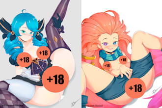 drawyour oc, anime or furry nsfw or sfw illustration