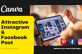 design attractive instagram posts and facebook posts in canva