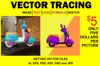 do vector tracing or redraw any image
